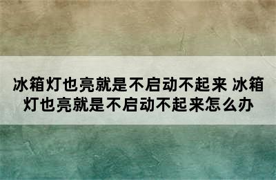 冰箱灯也亮就是不启动不起来 冰箱灯也亮就是不启动不起来怎么办